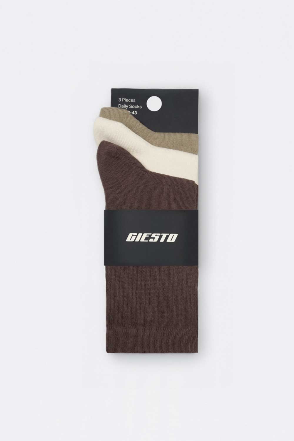 Ανδρικές Κάλτσες Σετ 3 Τεμαχίων Cotton Stretch – Καφέ / Εκρού / Μπεζ