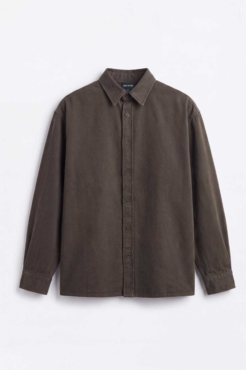 Ανδρικό Σετ Gabardine Oversized με Πουκάμισο & Παντελόνι – Χακί
