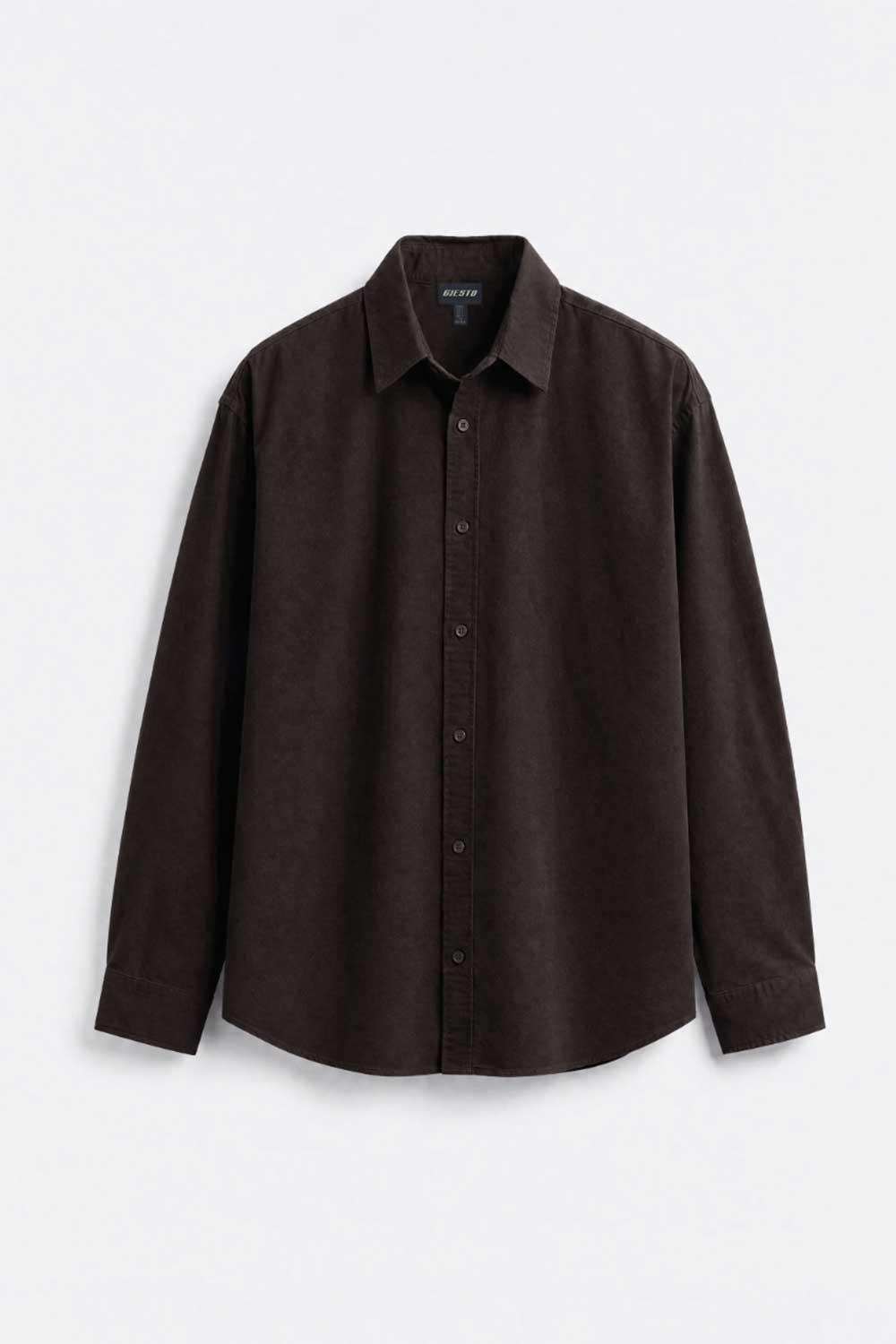 Ανδρικό Σετ Gabardine Oversized με Πουκάμισο & Παντελόνι – Καφέ