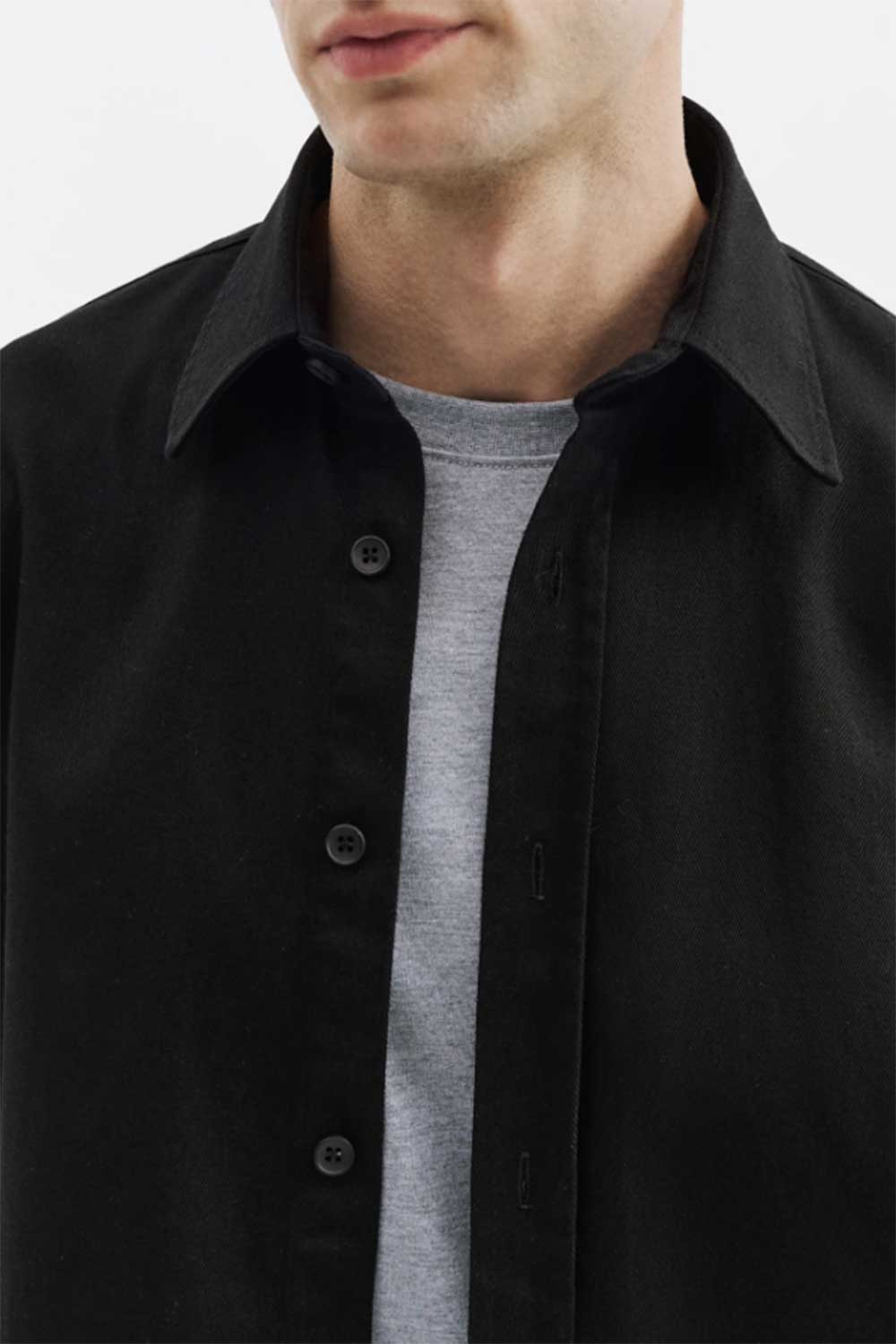 Ανδρικό Σετ Gabardine Oversized με Πουκάμισο & Παντελόνι –Μαύρο