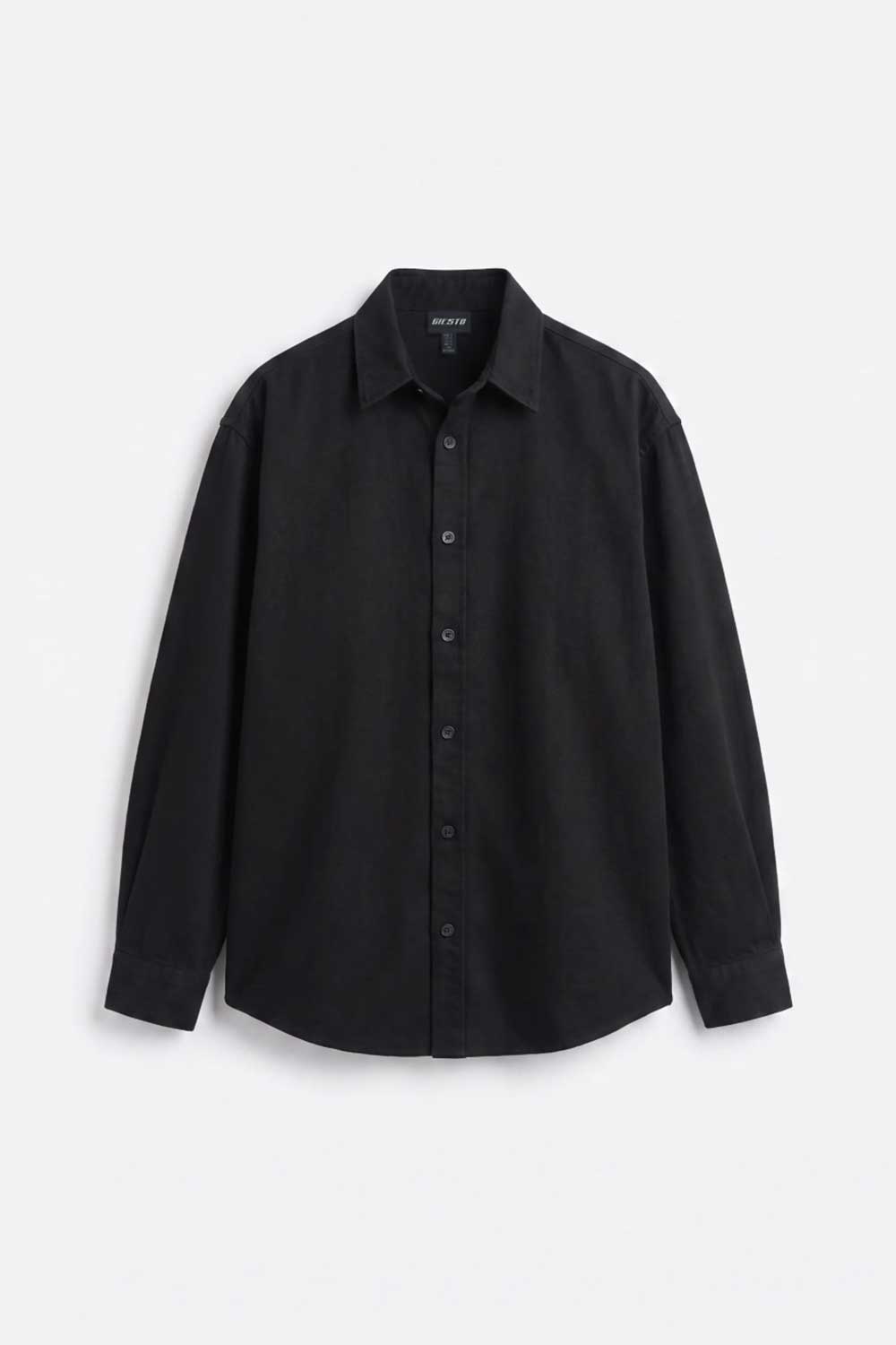 Ανδρικό Σετ Gabardine Oversized με Πουκάμισο & Παντελόνι –Μαύρο