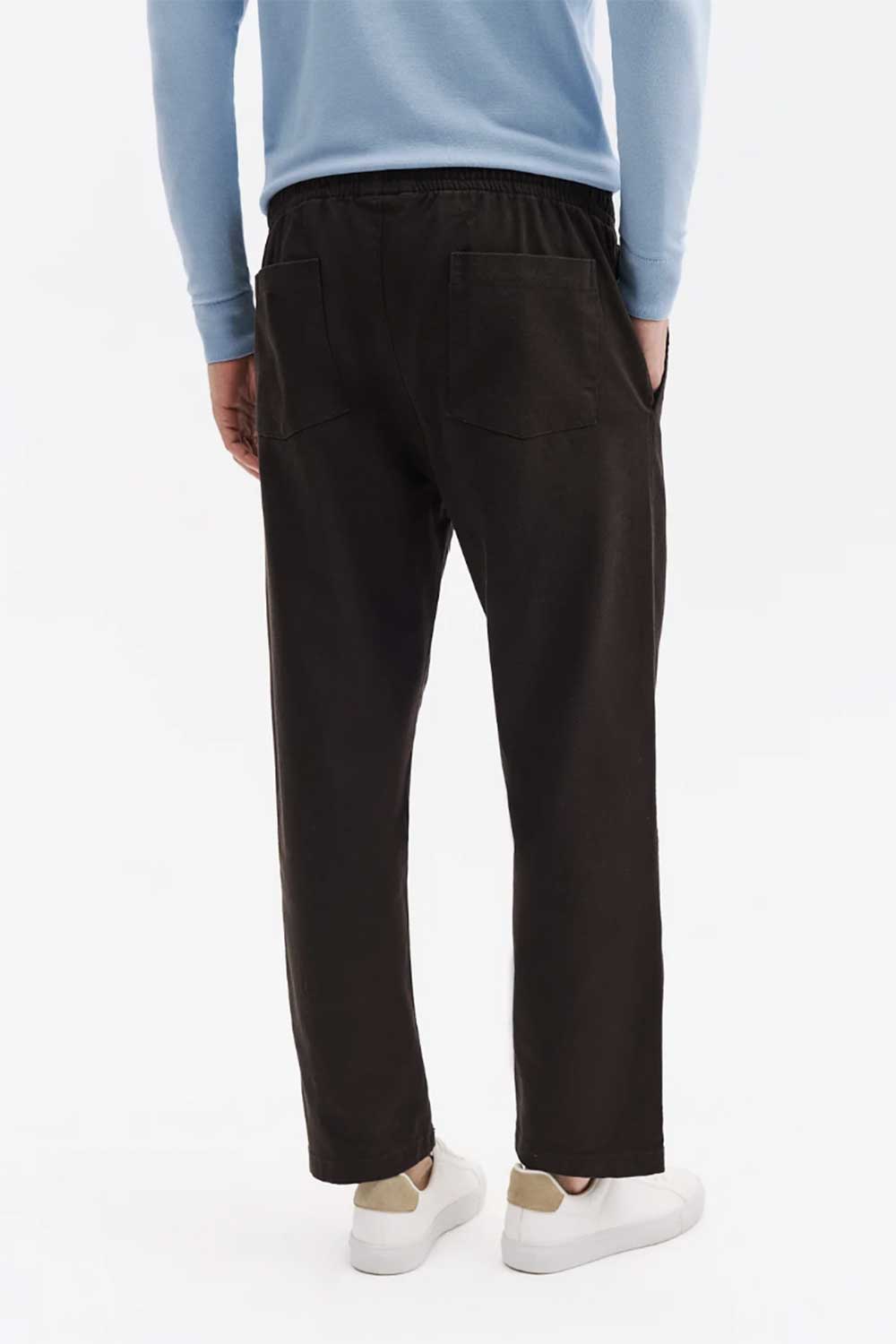 Ανδρικό Σετ Gabardine Oversized με Πουκάμισο & Παντελόνι – Καφέ