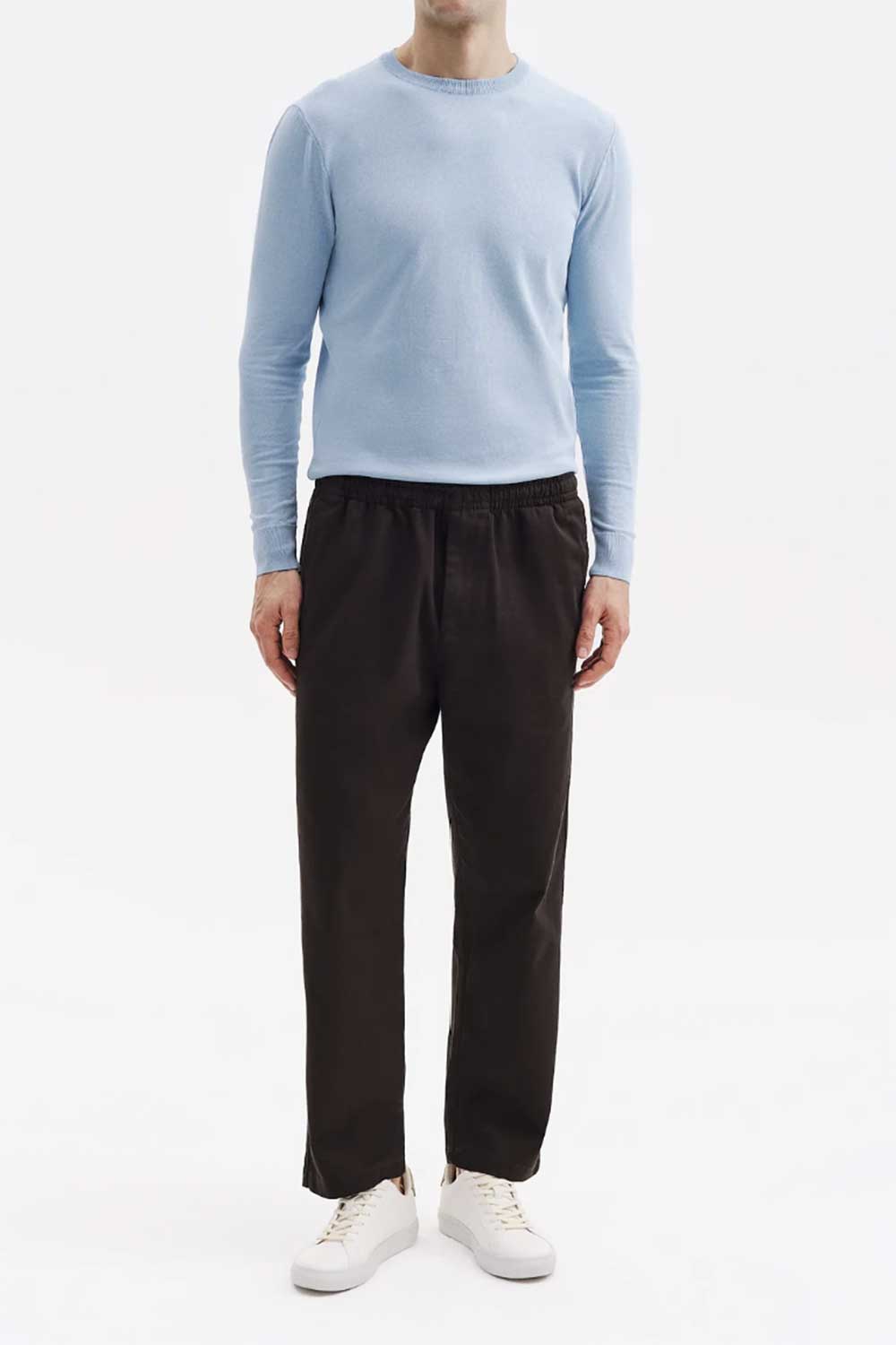 Ανδρικό Σετ Gabardine Oversized με Πουκάμισο & Παντελόνι – Καφέ