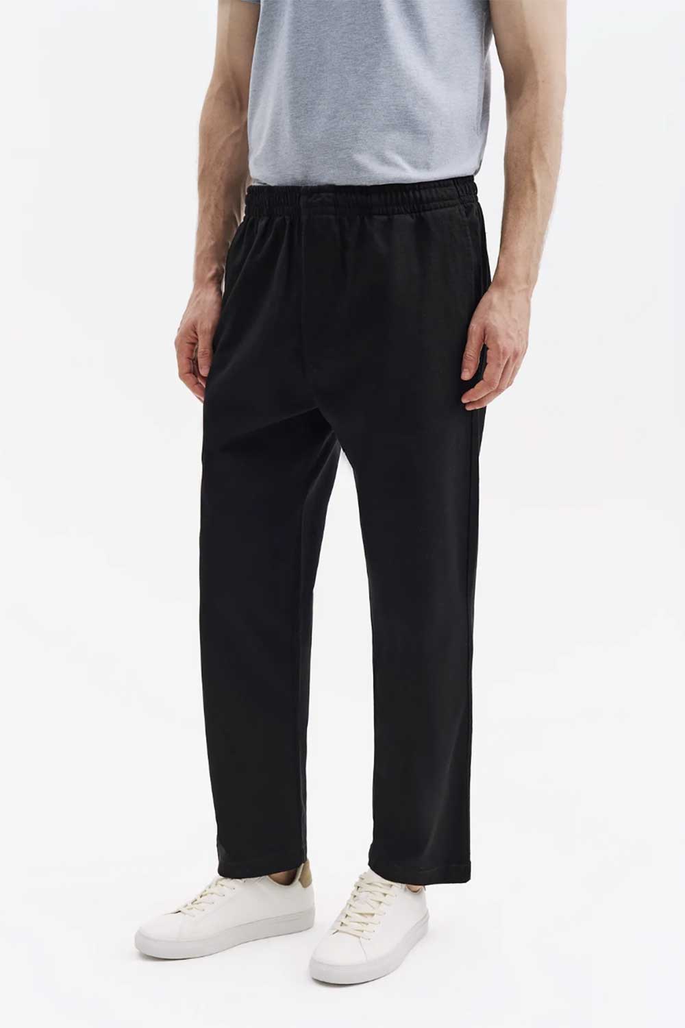 Ανδρικό Σετ Gabardine Oversized με Πουκάμισο & Παντελόνι –Μαύρο