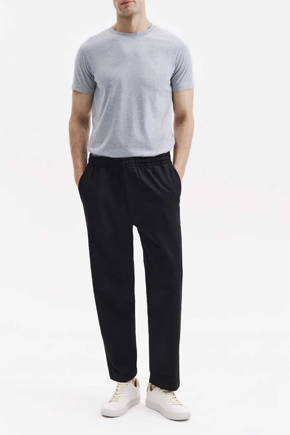 Ανδρικό Σετ Gabardine Oversized με Πουκάμισο & Παντελόνι –Μαύρο