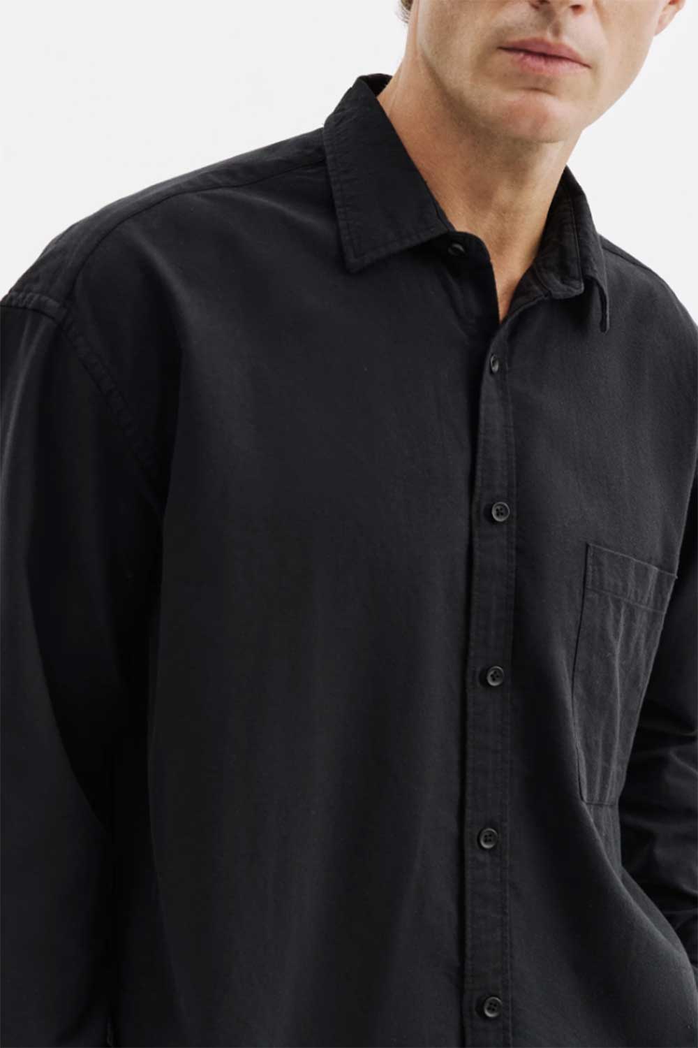 Ανδρικό Πουκάμισο Oxford Oversized 100% Βαμβακερό – Μαύρο