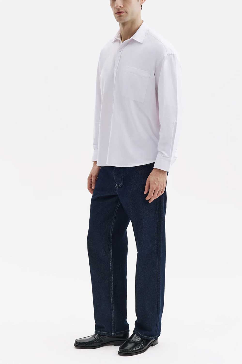Ανδρικό Πουκάμισο Oxford Oversized 100% Βαμβακερό – Λευκό