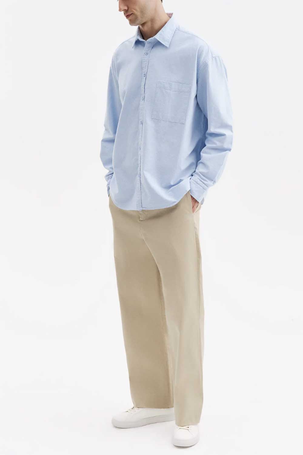 Ανδρικό Πουκάμισο Oxford Oversized 100% Βαμβακερό – Γαλάζιο