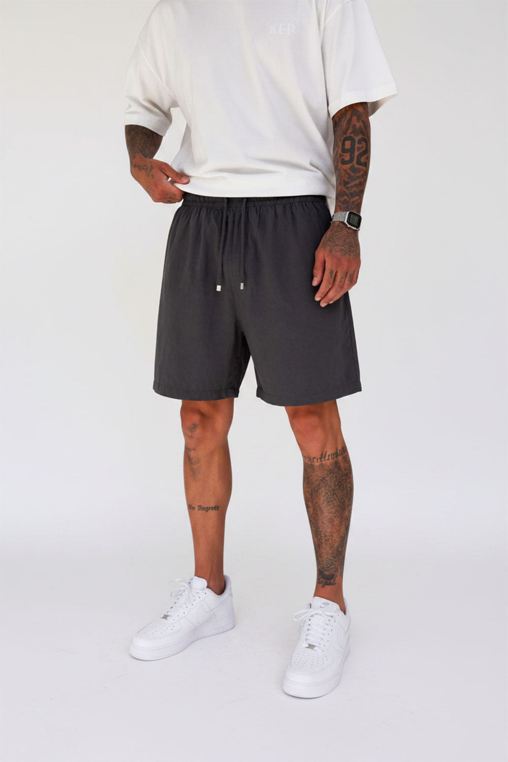 Βερμούδα Tencel-Blend Urban Drawstring Studio – Μαύρο