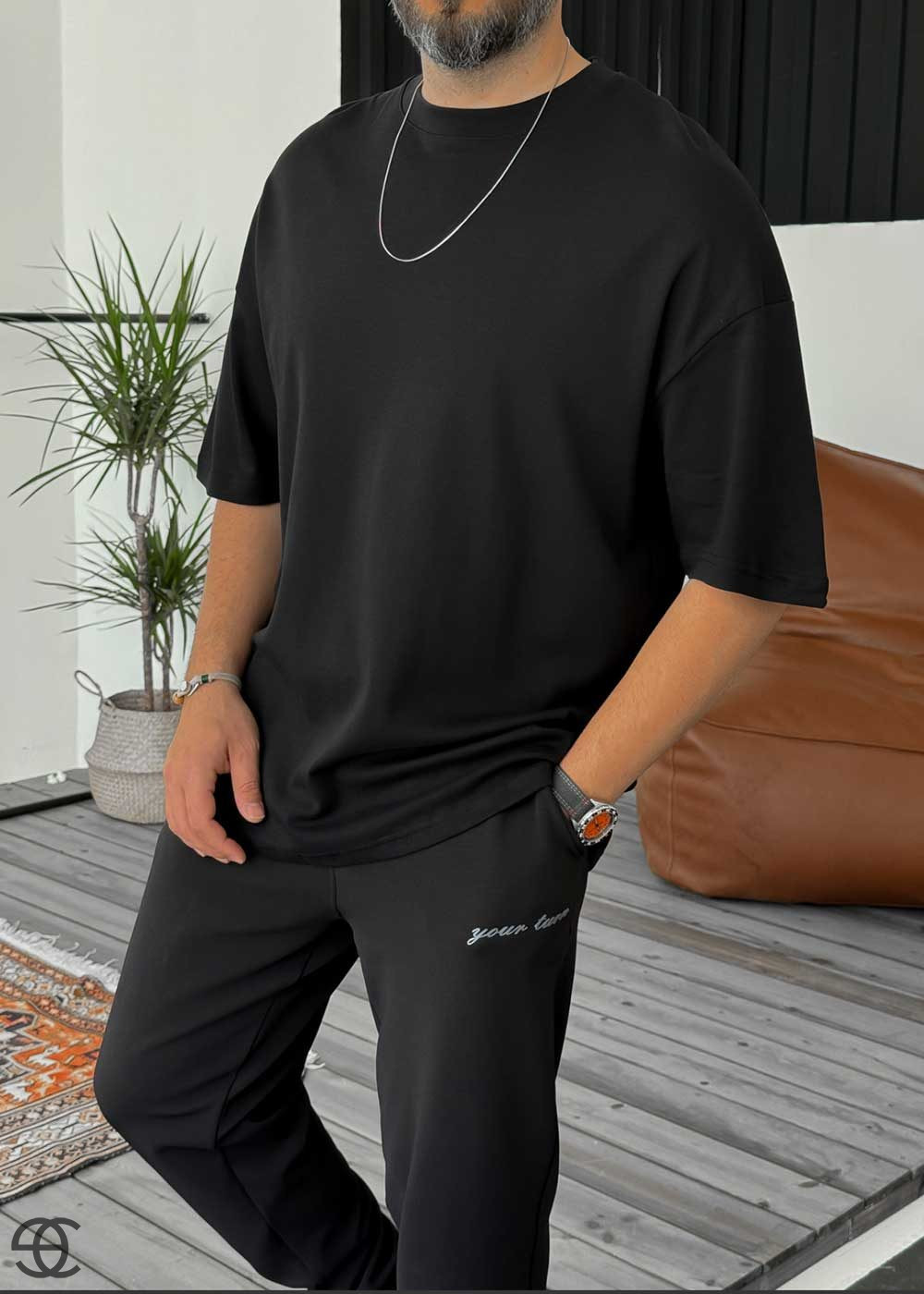 Basic Oversized T-Shirt - Μαύρο