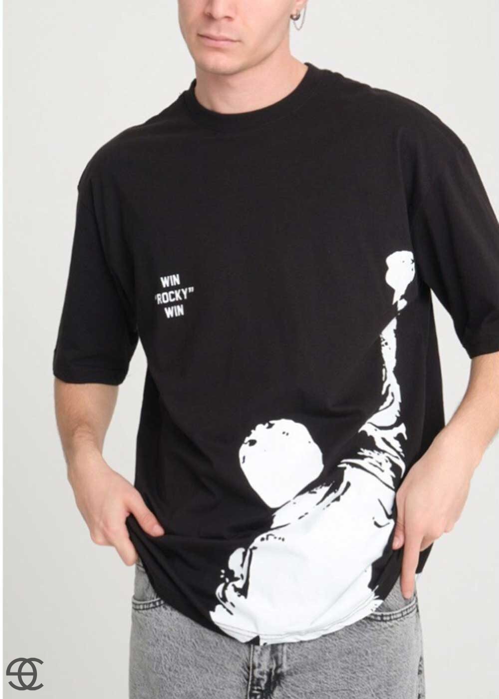 Oversized T-Shirt Rocky – Μαύρο
