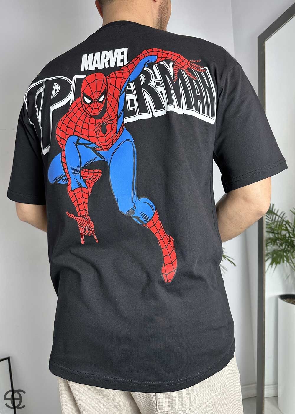 Oversized T-Shirt Spiderman – Μαύρο