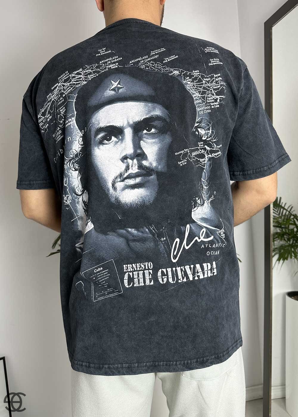 Oversized T-Shirt Che Guevara – Ξεθωριασμένο γκρι